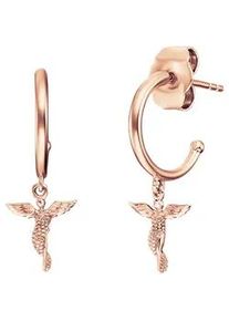 Paar Creolen Engelsrufer "Engel", rosa (ros&eacute;goldfarben), Ohrringe, Damen, 12,3mm, Silber 925 (Sterlingsilber), Ohrstecker Ohrring Ohrh&auml;nger Creolen Ohrschmuck, Made in Germany