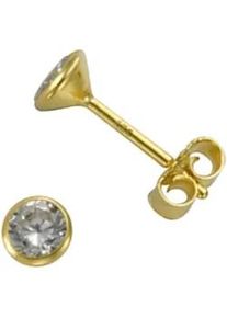 Paar Ohrstecker Firetti "Schmuck Geschenk Silber 925 Ohrschmuck Solit&auml;r" Gr. 3,5, gold (gelbgoldfarben, kristallwei&szlig;), Ohrringe, Damen, 3,5, Silber 925 (Sterlingsilber), mit Zirkonia (synth.)