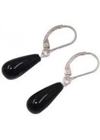 Paar Ohrh&auml;nger Firetti "Schmuck Geschenk Silber 925 Ohrschmuck Patentbrisur Edelstein Onyx", silber (silberfarben, schwarz, schwarz), Ohrringe, Damen, Silber 925 (Sterlingsilber), Made in Germany - mit Onyx