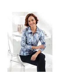 Classic Dog Poloshirt CLASSIC "Poloshirt", Damen, Gr. 54, blau (eisblau, marine, bedruckt), 95% Viskose, 5% Elasthan, gebl&uuml;mt, gemustert, mehrfarbig, Shirts