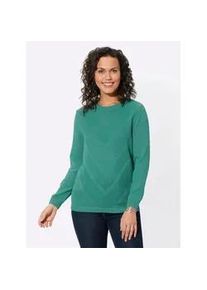 Strickpullover Casual Looks "Pullover", Damen, Gr. 50, gr&uuml;n (smaragd), 50% Baumwolle, 50% Polyacryl, unifarben, Pullover Strickpullover