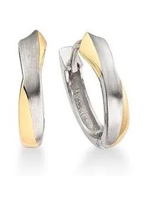 Paar Creolen Bruno Banani "Schmuck Geschenk Silber 925 Ohrschmuck Ohrringe", gold (silberfarben, gelbgoldfarben), Ohrringe, Damen, 15,3mm, Silber 925 (Sterlingsilber)