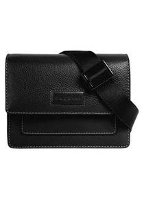 Umh&auml;ngetasche Bugatti "ELSA", Damen, Gr. B/H/T: 19cm x 14cm x 8cm onesize, schwarz, Leder, leicht gl&auml;nzend, unifarben, Taschen Umh&auml;ngetasche, echt Leder