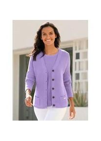 Strickpullover Casual Looks "Twinset", Damen, Gr. 54, lila (lavendel), 100% Baumwolle, unifarben, Pullover Strickpullover