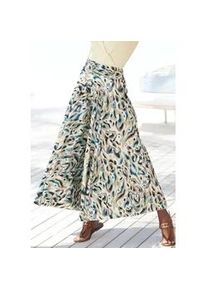 Hosenrock Lascana, Damen, Gr. 38, beige (sand bedruckt), Web, Obermaterial: 100% Polyester, bedruckt, figurumspielend kn&ouml;chelfrei, R&ouml;cke, mit Alloverdruck, Culotte, extraweites Bein