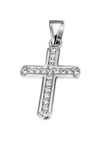 Kettenanh&auml;nger Firetti "Schmuck Geschenk Silber 925 Halsschmuck Anh&auml;nger Kreuz", silber (silberfarben, kristallwei&szlig;, kristallwei&szlig;), Schmuckanh&auml;nger, Damen, Silber 925 (Sterlingsilber), 1,2 g, Kettenanh&auml;nger, mit Zirkonia (synth.)