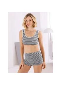 w&auml;schepur Bustier W&Auml;SCHEPUR, Damen, Gr. 44/46, N-Gr, schwarz (anthrazit, geringelt), 75% Baumwolle, 25% Polyester, BHs Bustier