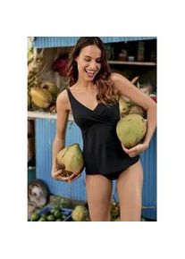 B&uuml;gel-Tankini-Top Rosa Faia "Maily", Damen, Gr. 46, Cup E, schwarz, Microfaser, Polyamid, clean, matt, unifarben, Bikini-Oberteile, integrierte B&uuml;gel, verstellbare Tr&auml;ger, Wickellook, V-Ausschnitt