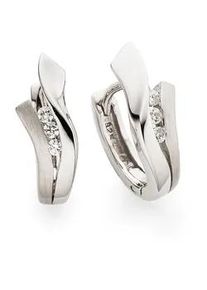 Paar Creolen Bruno Banani "Schmuck Geschenk Silber 925 Ohrschmuck Ohrringe", bunt (silberfarben, wei&szlig;, kristallwei&szlig;), Ohrringe, Damen, Silber 925 (Sterlingsilber), mit Zirkonia (synth.)