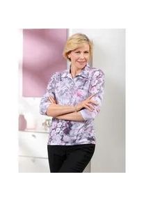 Classic Dog Poloshirt CLASSIC "Poloshirt", Damen, Gr. 54, rosa (ros&eacute;, steingrau, bedruckt), 92% Polyester, 8% Elasthan, gebl&uuml;mt, gemustert, mehrfarbig, Shirts