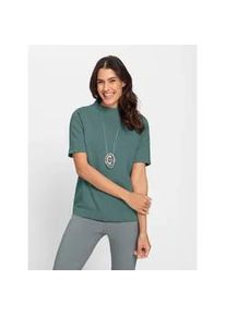 Stehkragenpullover Inspirationen "Pullover", Damen, Gr. 52, gr&uuml;n (jade), 100% Baumwolle, unifarben, Pullover Stehkragenpullover