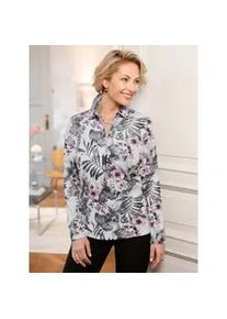 Poloshirt Classic Basics "Shirt", Damen, Gr. 54, lila (orchidee, grau, bedruckt), 95% Polyester, 5% Elasthan, gemustert, mehrfarbig, Shirts