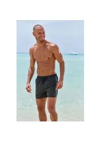 H.I.S. Badeshorts H.I.S, Herren, Gr. M, N-Gr, schwarz, Recycling-Polyester, kontrastfarbene Details, unifarben, Badehosen Badeshorts