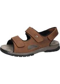 Waldl&auml;ufer Riemchensandale WALDL&Auml;UFER "HARALD", Herren, Gr. 8,5 (42,5), braun (dunkelbraun), Nubukleder, Schuhe Riemchensandale, Sommerschuh, Klettschuh, Outdoorschuh, in komfortabler H-Weite
