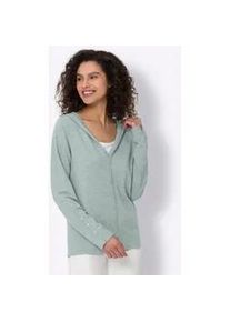 Kapuzenstrickjacke Heine, Damen, Gr. 36, gr&uuml;n (kalkmint, meliert), 50% Viskose, 28% Polyester, 22% Polyamid, meliert, unifarben, Strickjacken