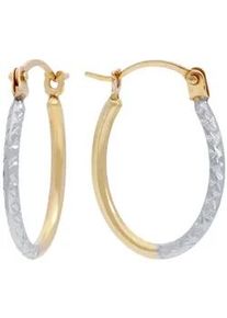 Paar Creolen Firetti "Schmuck Geschenk Gold 375 Ohrschmuck Creole", gold (gelbgoldfarben, wei&szlig;goldfarben), Ohrringe, Damen, Gelbgold 375