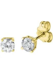 Paar Ohrstecker Celesta "375/- Gelbgold Zirkonia", gelb (gelb, wei&szlig;), Ohrringe, Damen, one-size, Gold