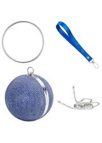 Abendtasche JULIE JULSEN "Metall mit Zirkonia blau", Damen, blau, Taschen Abendtasche