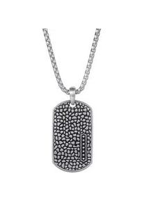 Kette mit Anh&auml;nger Firetti "Schmuck Geschenk Edelstahl Halsschmuck Halskette Dog Tag Reptil", schwarz (edelstahlfarben, schwarz), Halsketten, Damen, Edelstahl, L: 52 B: 2,5mm, B:2,5mm