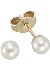 Paar Ohrstecker Vivance "585 Gold Perlen 3,5-4mm", gelb (gelb, wei&szlig;), Ohrringe, Damen, one-size, Gold