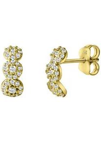 Diamonds by Ellen K. Paar Ohrstecker "Gold 585 mit 60x Zirkonia wei&szlig;", gelb (gelb, wei&szlig;), FASCINATION BY ELLEN K., Ohrringe, Damen, one-size, Gold