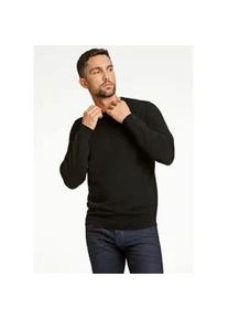 Strickpullover LINDBERGH "Strickpullover Comfort Fit", Damen, Gr. S, schwarz, Obermaterial: 100% Schurwolle, unifarben, Rundhals, Pullover Strickpullover