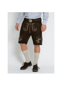 Trachtenhose JCC "31023200", Herren, Gr. 58, Normalgr&ouml;&szlig;en, braun (schwarz braun), Obermaterial: 100% Ziegenvelours; Schnalle aus Metall, Hosen Trachtenhose