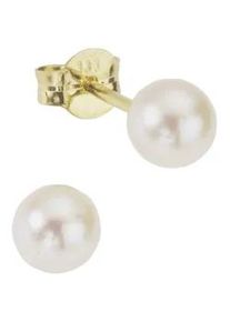 Paar Ohrstecker Vivance "375/- Gelbgold Perle", gelb (gelb, wei&szlig;), Ohrringe, Damen, one-size, Gold