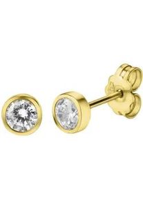 Paar Ohrstecker Vivance "375/- Gelbgold Zirkonia", gelb (gelb, wei&szlig;), Ohrringe, Damen, one-size, Gold