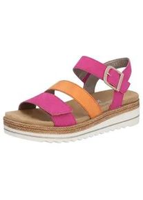 Keilsandalette Remonte, Damen, Gr. 39, bunt (fuchsia, orange), Lederimitat, Schuhe, Keilabsatz, Sommerschuh, Sandale in veganer Verarbeitung