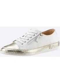 Sneaker Andrea Conti, Damen, Gr. 39, gold (wei&szlig;, goldfarben), Leder, Rindsleder, Schuhe Sneaker