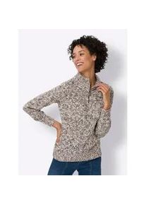 Strickpullover Classic Basics "Pullover", Damen, Gr. 52, braun (schoko, meliert), 100% Polyacryl, gemustert, mehrfarbig, meliert, Pullover Strickpullover