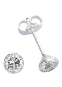 Paar Ohrstecker Firetti "Schmuck Geschenk Silber 925 Ohrschmuck Solit&auml;r" Gr. 4, silber (silberfarben, kristallwei&szlig;, kristallwei&szlig;), Ohrringe, Damen, 4, Silber 925 (Sterlingsilber), Made in Germany - mit Zirkonia (synth.)