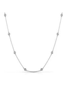 Collierkettchen ZEEme "Silber 925 rhodiniert 45+5cm lang mit wei&szlig;en Zirkonia-Steinen", wei&szlig;, Halsketten, Damen, 45+5cm, Silber 925 (Sterlingsilber), L: 50 B: 5mm, gl&auml;nzend, B:5mm