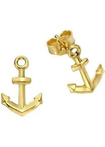 Paar Ohrstecker Vivance "333 Gold Motiv Anker", gelb, Ohrringe, Damen, one-size, Gold