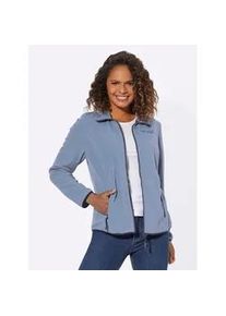 Fleecejacke Casual Looks, Damen, Gr. 40, blau (bleu), 100% Polyester, unifarben, Jacken Fleecejacke