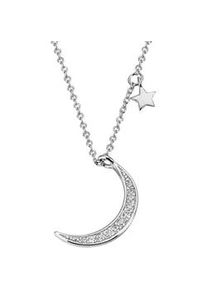 Kette mit Anh&auml;nger Firetti "Schmuck Geschenk Silber 925 Halsschmuck Halskette Ankerkette Mond", bunt (silberfarben, wei&szlig;), Halsketten, Damen, Silber 925 (Sterlingsilber), L: 45, mit Zirkonia (synth.)