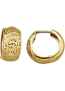 Paar Creolen Firetti "Schmuck Geschenk Gold 375 Ohrschmuck Ohrringe Struktur", gold (gelbgoldfarben), Ohrringe, Damen, 15,8mm, Gelbgold 375