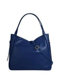 Umh&auml;ngetasche Samantha Look, Damen, Gr. B/H/T: 35cm x 30cm x 14cm onesize, blau, Leder, clean, Taschen Umh&auml;ngetasche, echt Leder, Made in Italy