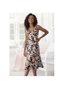 Nachthemd s.Oliver, Damen, Gr. 36/38, N-Gr, bunt (mehrfarbig, gemustert), Single Jersey, Obermaterial: 50% Baumwolle, 50% Modal, bedruckt, mehrfarbig, A-Linie wadenlang, tiefer Rundhals, Kleider Nachthemd, in Maxil&auml;nge