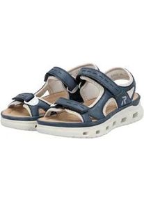 Sandale Rieker SPORT "Outdoorsandale", Damen, Gr. 41, blau (blau, creme), Lederimitat, Textil, Schuhe Sandale, Sommerschuh, Sandalette, Plateauabsatz, mit Klettverschl&uuml;ssen