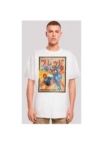 T-Shirt F4NT4STIC "Big Hero 6 Fred Newspaper", Damen, Gr. S, wei&szlig;, Obermaterial: 100% Baumwolle, oversize, Rundhals, ohne B&uuml;ndchen, Shirts T-Shirt, Premium Qualit&auml;t