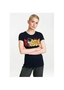T-Shirt logoshirt "Batgirl", Damen, Gr. XS, blau (dunkelblau), 100% Baumwolle, bedruckt, normal, Rundhals, Shirts T-Shirt, mit coolem Frontdruck