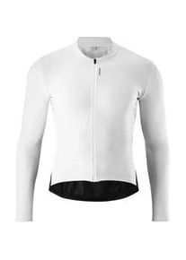 Radtrikot Gonso "SITIVO Jersey Longsleeve M", Herren, Gr. M, wei&szlig;, 80% Polyester, 15% Elasthan, 5% Polyamid, Rundhals, Trikots, Herren Fahrradtrikot langarm, Full-Zip Trikot mit R&uuml;ckentasche