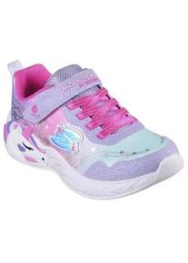 Sneaker Skechers "UNICORN DREAMS", Damen, Gr. 28, lila (lavendel, rosa einhorn), Textil, Schuhe Sneaker, Blinkschuh, Klettschuh, Kinderschuh mit Gummizug und Klettriegel