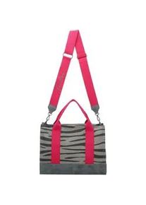 Henkeltasche Fritzi aus Preussen "Canvas Tote Bag", Damen, Gr. B/H/T: 14cm x 29,5cm x 40cm, grau (grau, pink), Baumwolle, unifarben, Taschen, mit verstell- und abnehmbarem Schulter-Riemen