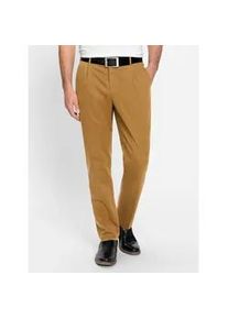 Bundfaltenhose, Herren, Gr. 62, Normalgr&ouml;&szlig;en, gelb (ocker), 98% Baumwolle, 2% Elasthan, unifarben, lang, Hosen