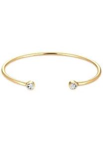 Armreif Elli "Armreif Wei&szlig; 925 Sterling Silver, mit Kristallen von Swarovski", gold, Armb&auml;nder, Damen, 17cm,mit Stein, Silber 925 (Sterlingsilber), Armreif