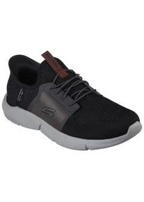 Slip-On Sneaker Skechers "INGRAM-BRACKETT", Herren, Gr. 44, schwarz (schwarz, grau), Textil, Schuhe, Slipper, Trainingsschuh, Freizeitschuh in veganer Verarbeitung