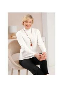 Classic Dog Stehkragenpullover CLASSIC "Pullover", Damen, Gr. 42, beige (ecru), 100% Polyacryl, unifarben, Pullover Stehkragenpullover